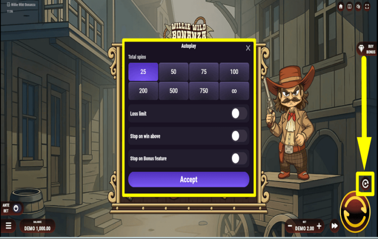 Willie Wild Bonanza Online Video Slot gameplay screenshot