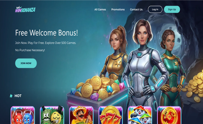 Win Bonanza casino lobby screenshot