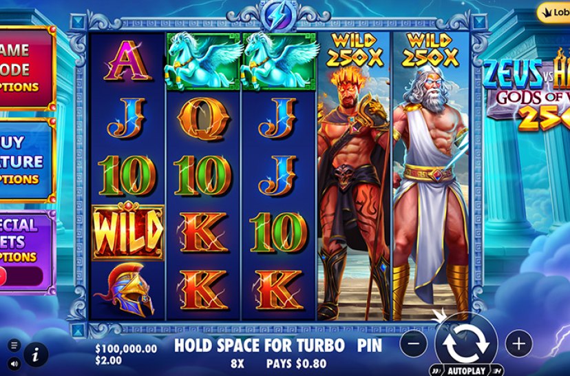 Zeus vs Hades Gods of War 250 Online Video Slot