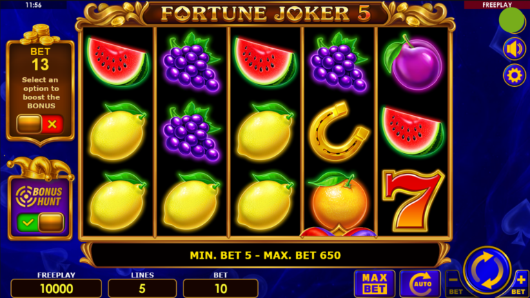 Fortune Joker 5 slot gameplay screenshot