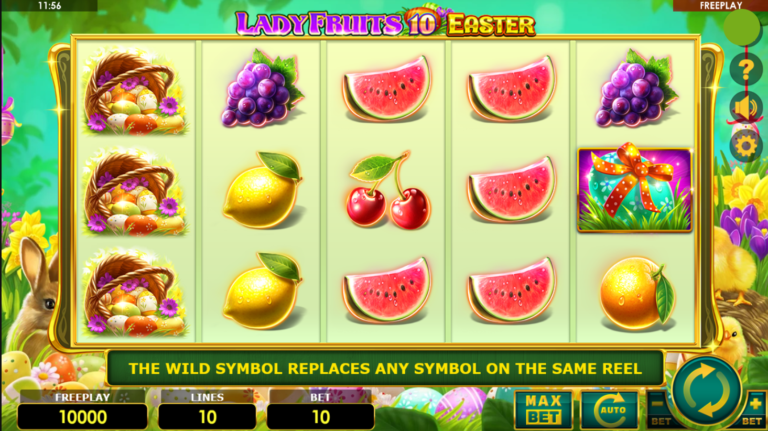 Lady Fruits 10 Easter slot gameplay screenshot