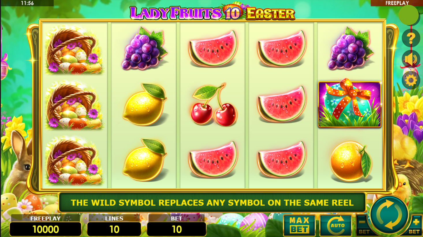 Lady Fruits 10 Easter slot gameplay screenshot