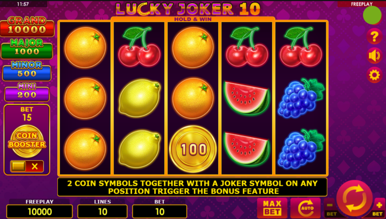 Lucky Joker 10 Hold & Win slot gameplay screenshot