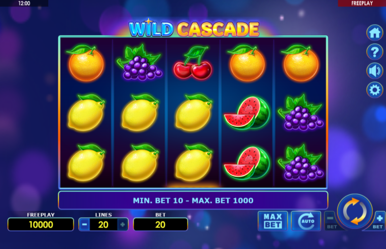 Wild Cascade slot gameplay screenshot