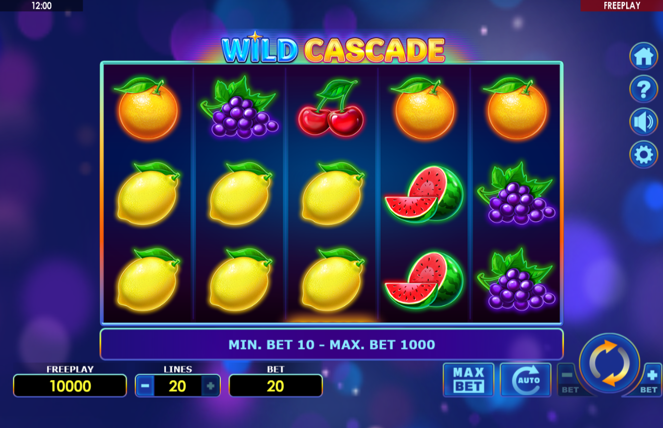 Wild Cascade slot gameplay screenshot