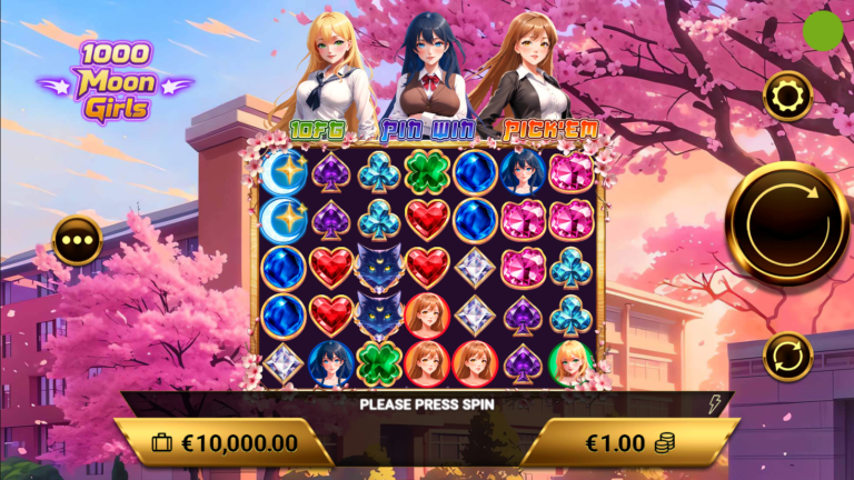 1000 Moon Girls slot gameplay screenshot