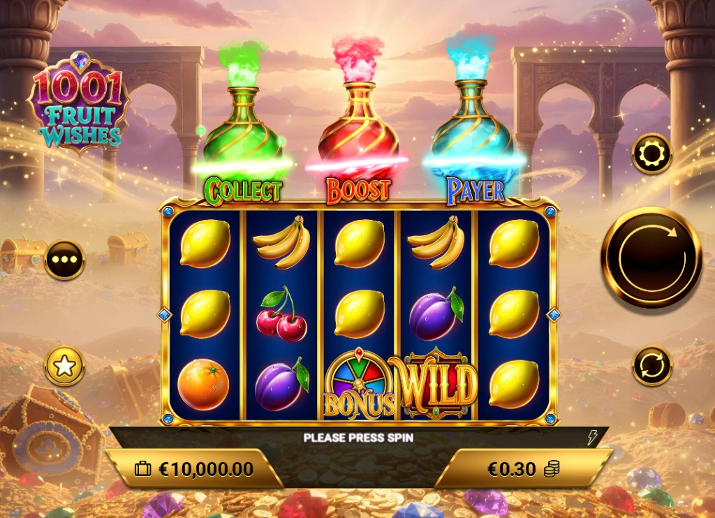 1001 Fruit Wishes slot gameplay screenshot
