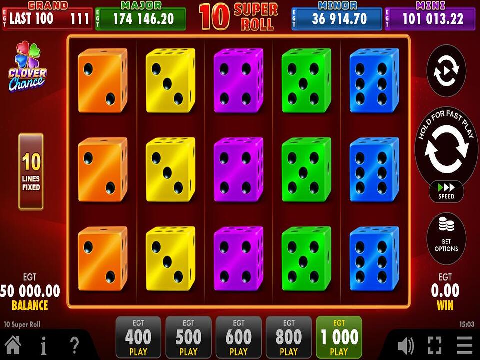 10 Super Roll online slot gameplay screenshot