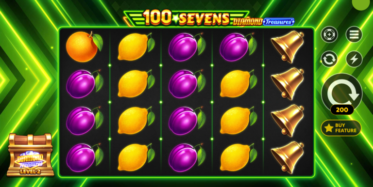 100 Sevens Diamond Treasures slot gameplay screenshot