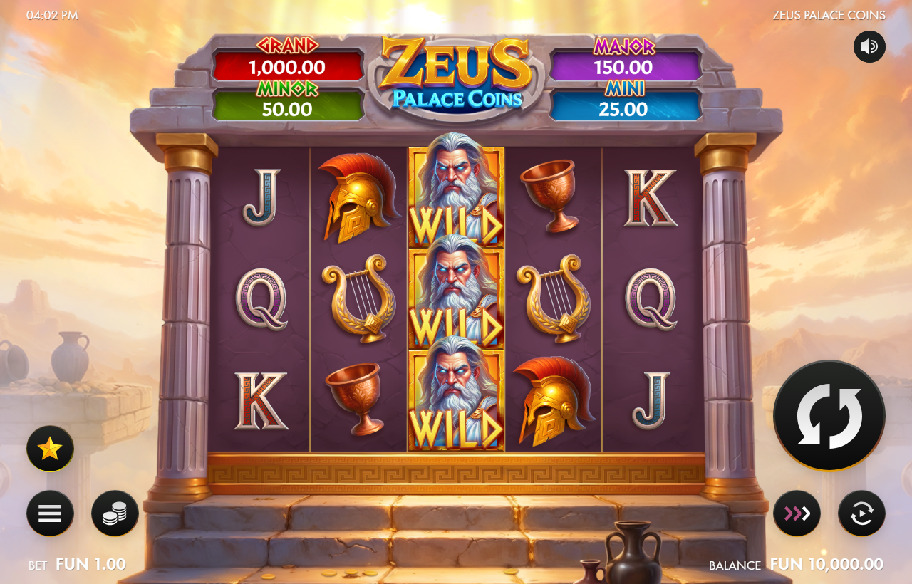 Zeus Palace Coins Online Video Slot real gameplay screenshot
