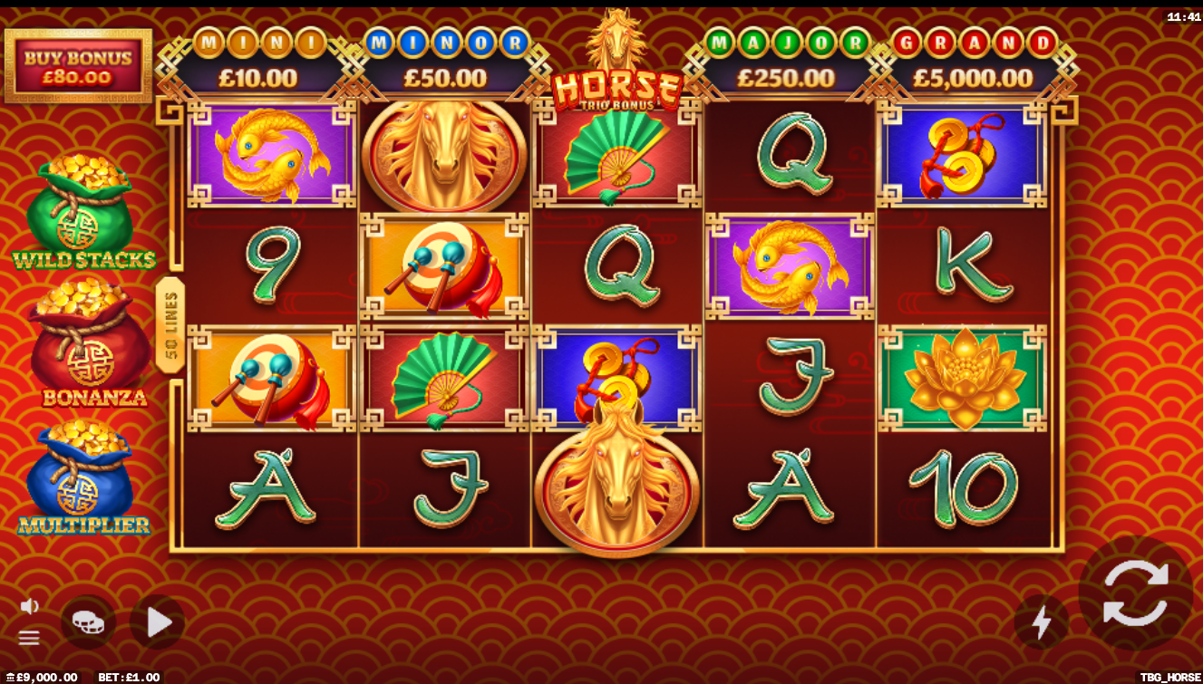Horse Trio Bonus slot gameplay screenshot