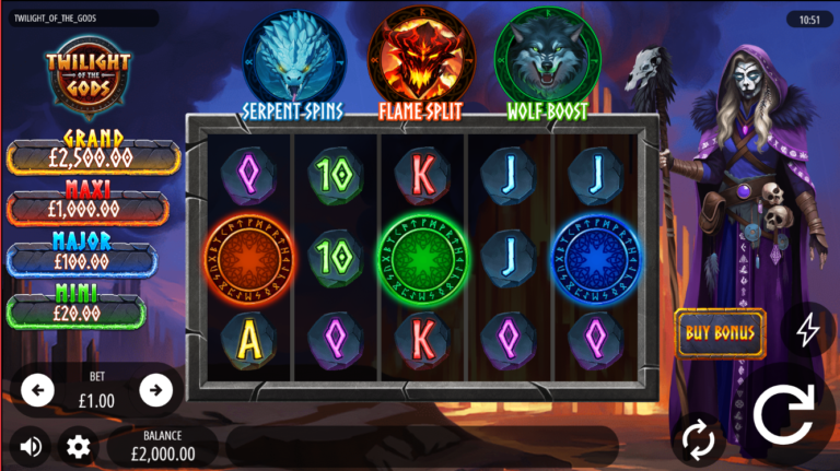 Twilight of the Gods slot gameplay screenshot