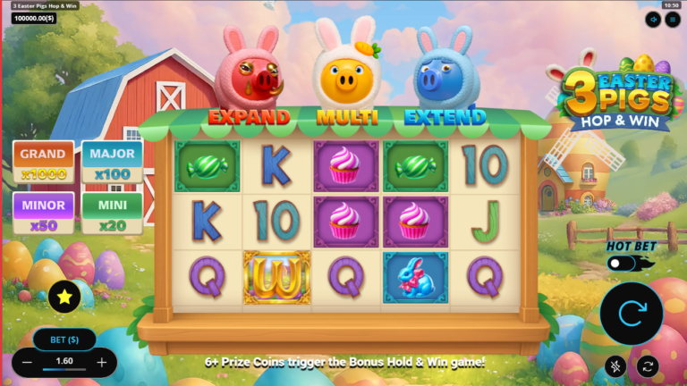 3 Easter Pigs Hop & Win slot gameplay screenshot