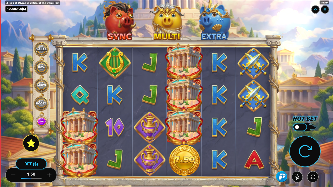 3 Pigs of Olympus 2 slot gameplay screenshot