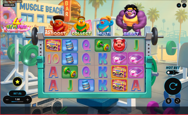 4 Gym Pigs - Porky Power slot gameplay screenshot
