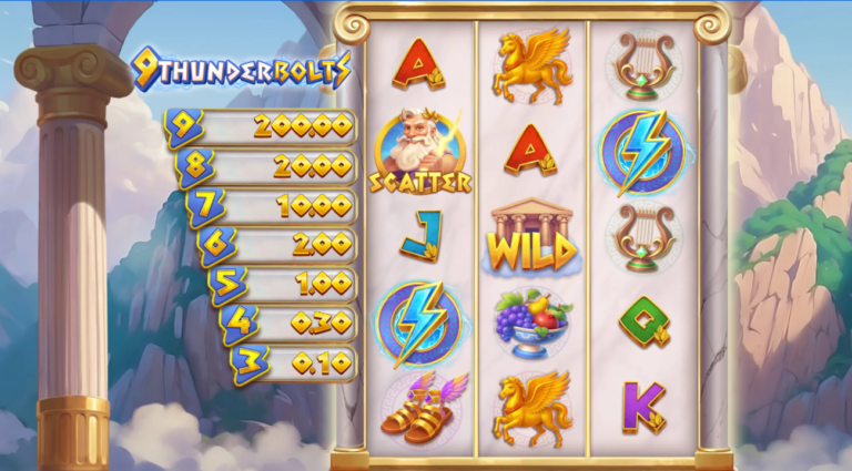 9 Thunderbolts slot gameplay screenshot