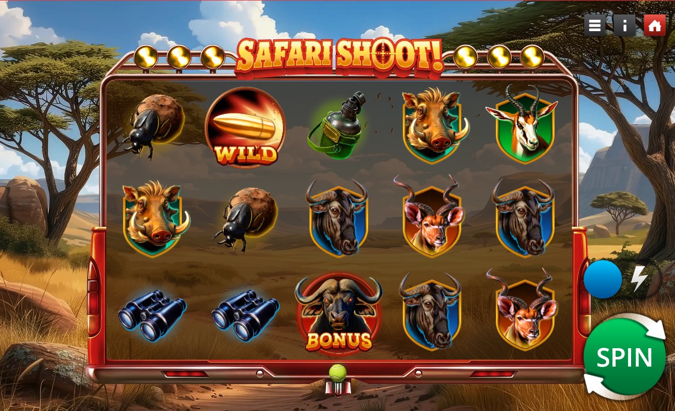 Safari Shoot slot gameplay screenshot
