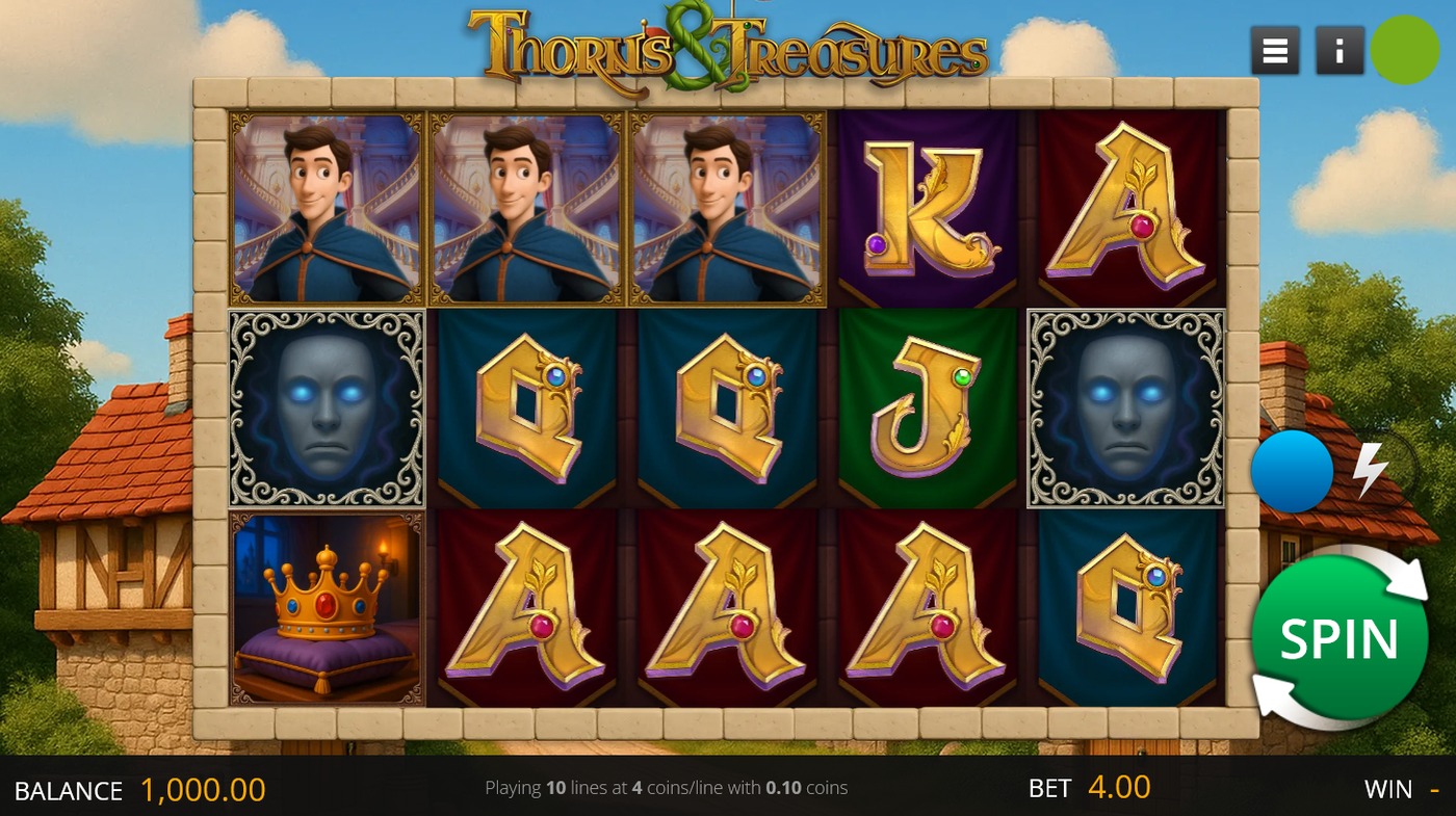 Thorns & Treasures slot gameplay screenshot
