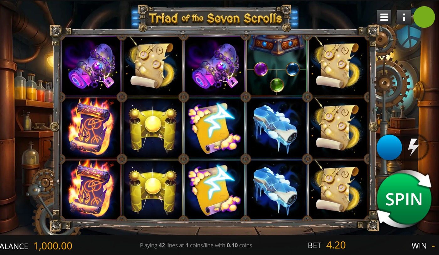 Triad of the Seven Scrolls slot gameplay screenshot