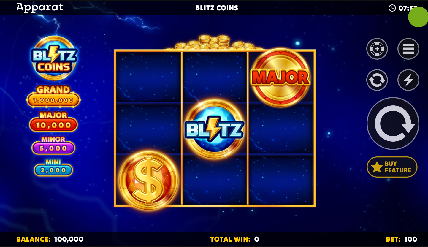 Blitz Coins slot gameplay screenshot