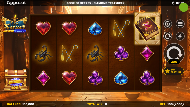 Book of Xerxes Diamond Treasures slot gameplay screenshot