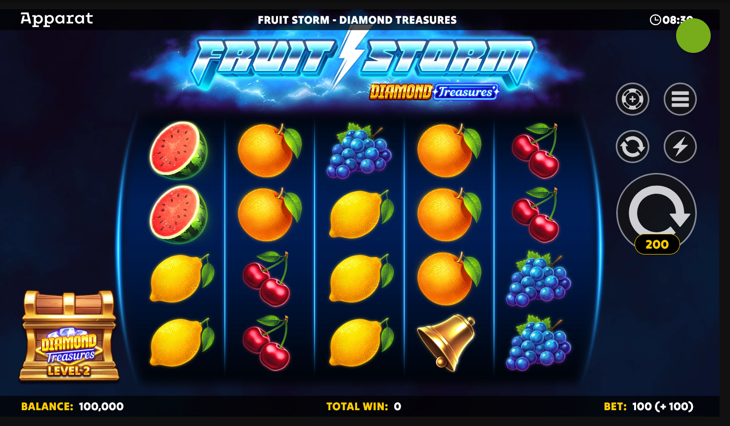 Fruit Storm Diamond Treasures slot gameplay screenshot