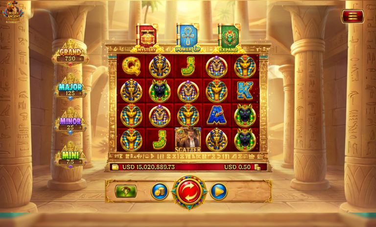 3 Books of Ancient Treasure slot gameplay screenshot showing the Egyptian reels