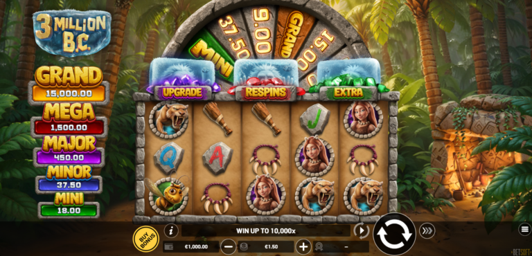 3 Million B.C. by Betsoft, full landscape gameplay screenshot