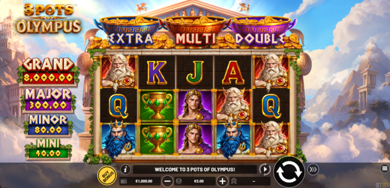 3 Pots of Olympus by Betsoft, full landscape gameplay screenshot
