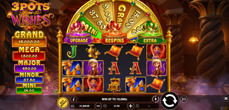 3 Pots of Wishes by Betsoft, full landscape gameplay screenshot