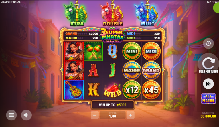 3 Super Pinatas online slot gameplay screenshot