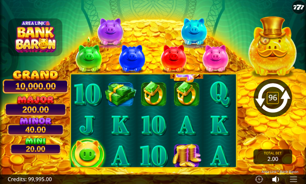 Area Link Bank Baron slot gameplay screenshot