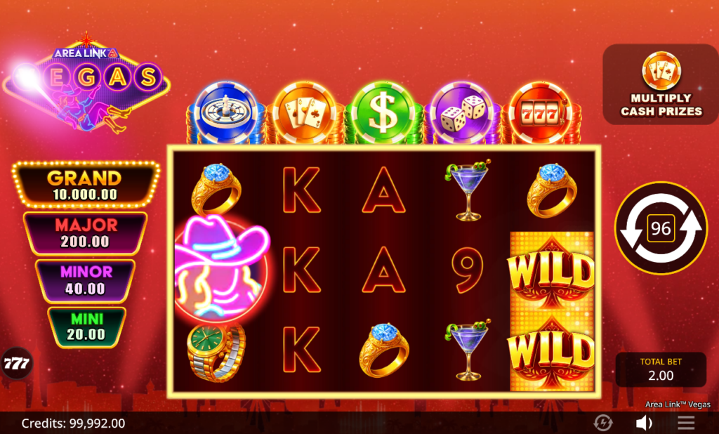 Area Link Vegas slot gameplay screenshot