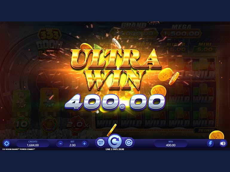 333 Boom Banks Power Combo King Millions slot gameplay screenshot