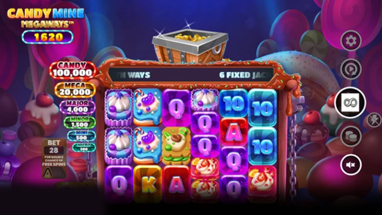 Candy Mine Megaways slot gameplay screenshot