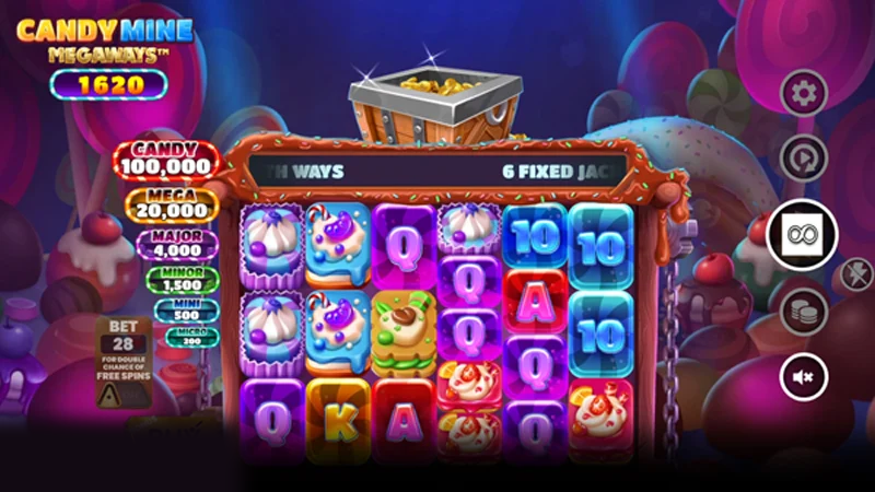 Candy Mine Megaways slot gameplay screenshot