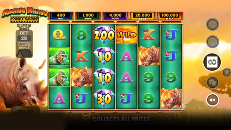 Raging Rhino Double Danger slot gameplay screenshot