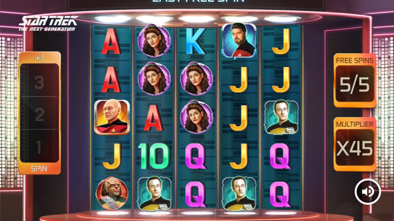 Star Trek The Next Generation Megaways slot gameplay screenshot