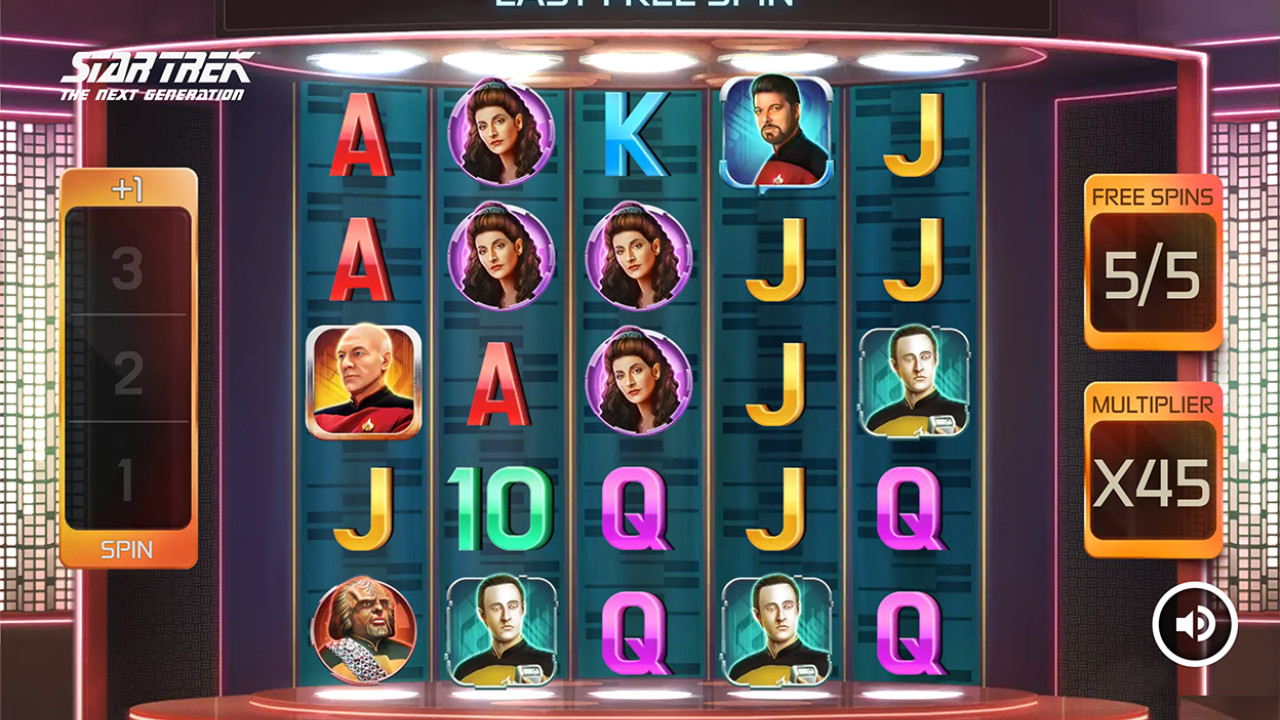 Star Trek The Next Generation Megaways slot gameplay screenshot
