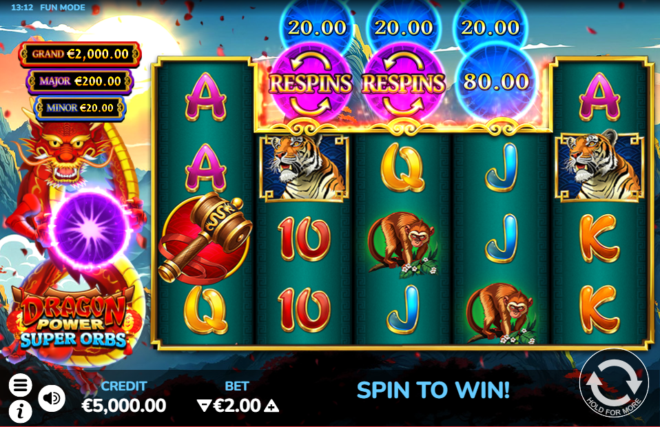 Dragon Power Super Orbs slot gameplay screenshot