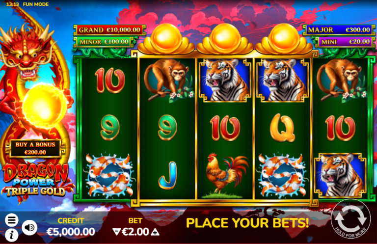 Dragon Power Triple Gold slot gameplay screenshot