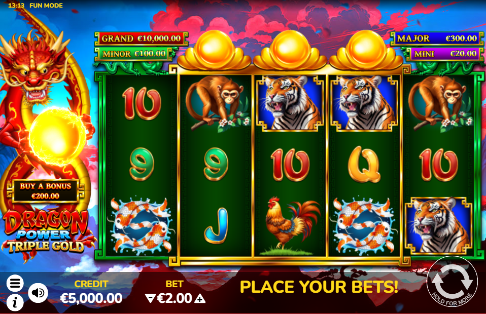 Dragon Power Triple Gold slot gameplay screenshot