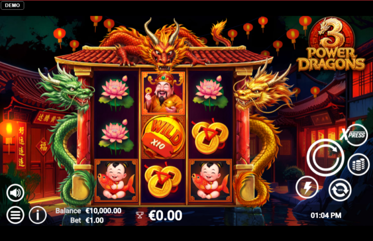 3 Power Dragons slot gameplay screenshot