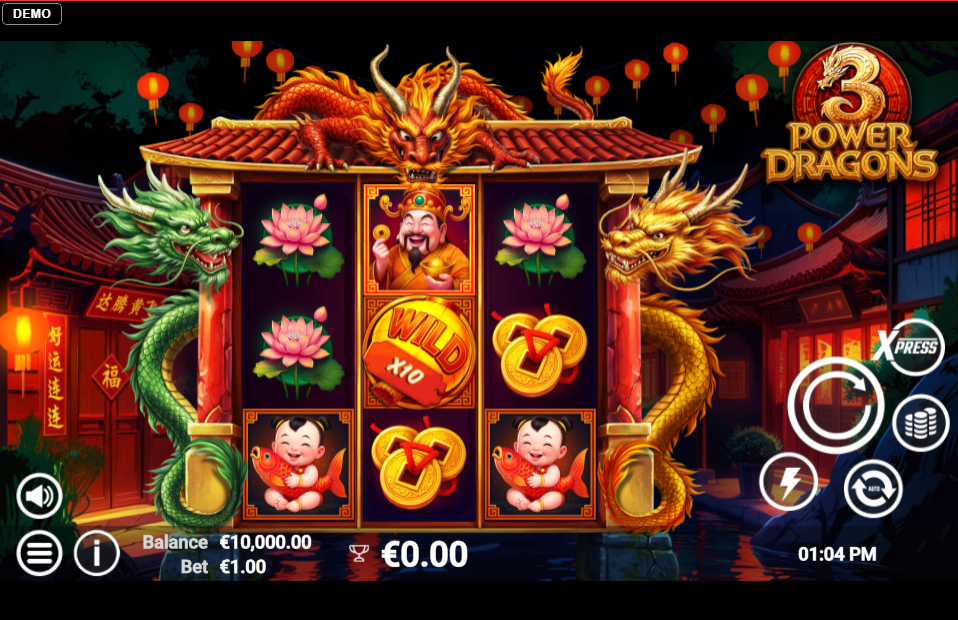 3 Power Dragons slot gameplay screenshot