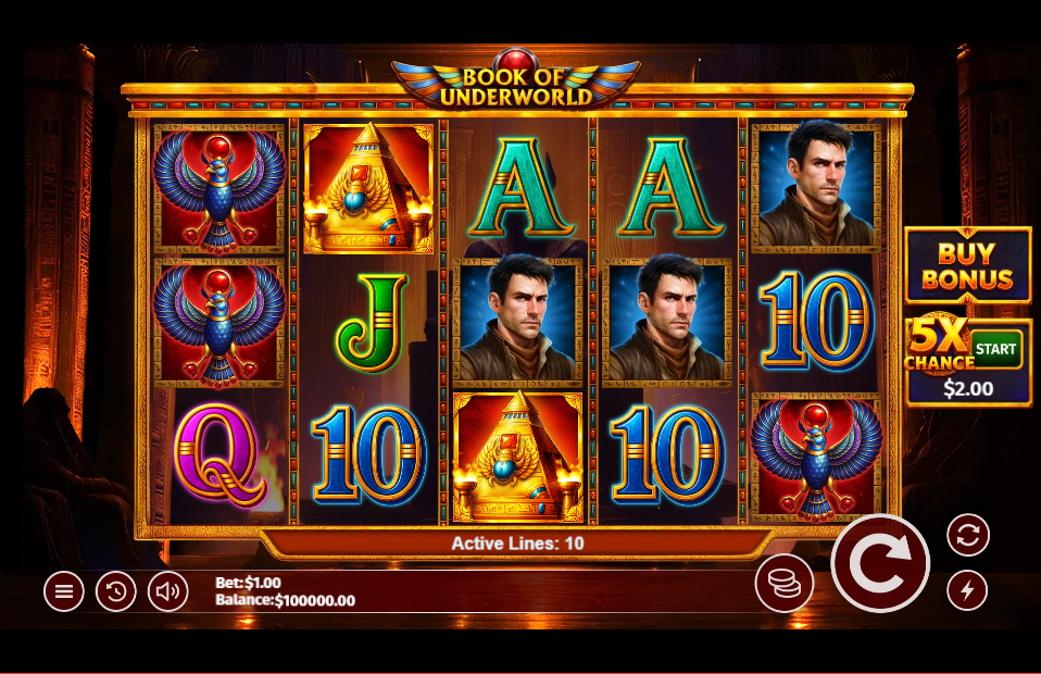 Book of Underworld slot gameplay screenshot