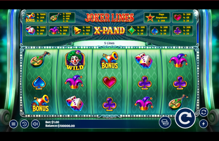 Joker Lines Wild slot gameplay screenshot