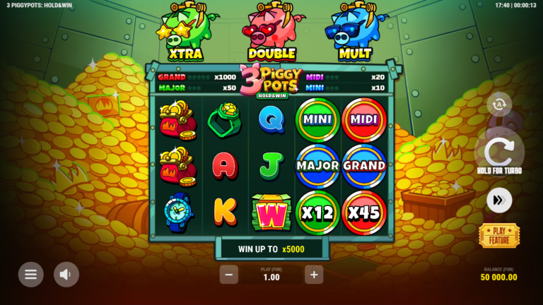 3 Piggy Pots full landscape gameplay screen
