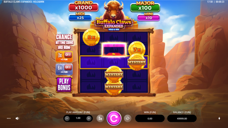 Buffalo Claws Expanded full landscape gameplay screen