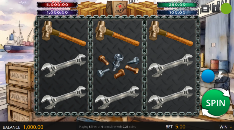 9 Crates Online Video Slot gameplay screenshot