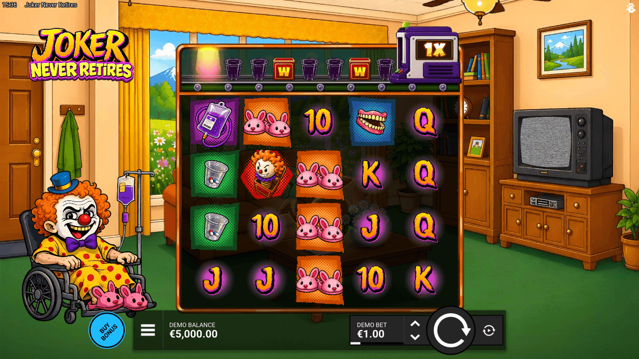 Joker Never Retires reels and Daily Dose tracker in the retirement-home setting